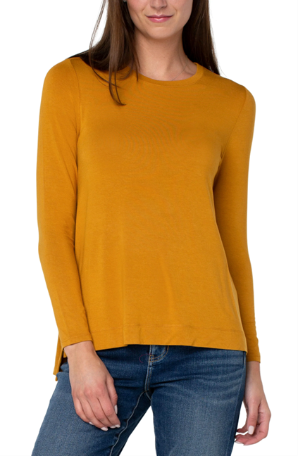 Liverpool Mustard Scoop Neck Tee