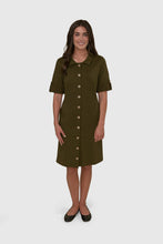 Load image into Gallery viewer, Millennium Button Front Roll Tab Shirt Dress
