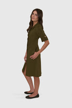 Load image into Gallery viewer, Millennium Button Front Roll Tab Shirt Dress
