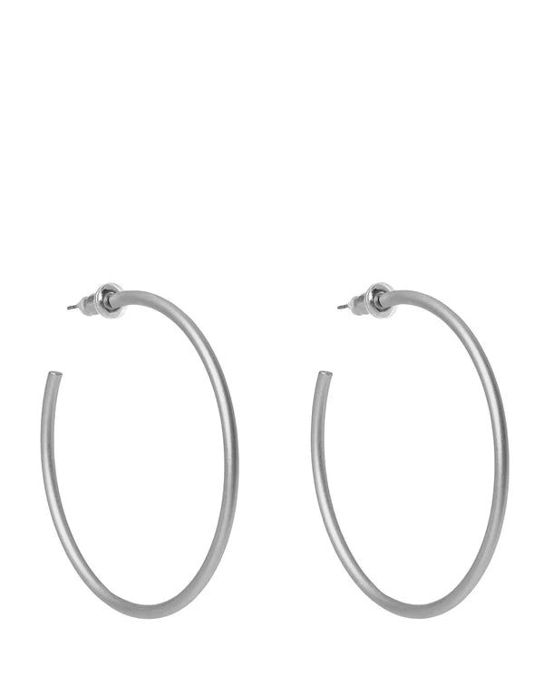 Fine Line Hoop Earrings-Silver