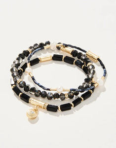 Sparkle Stretch Bracelet Stack Black