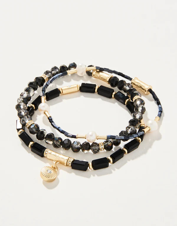 Sparkle Stretch Bracelet Stack Black