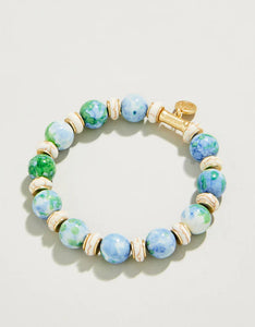 Stone Stretch Bracelet Jade Green/Blue