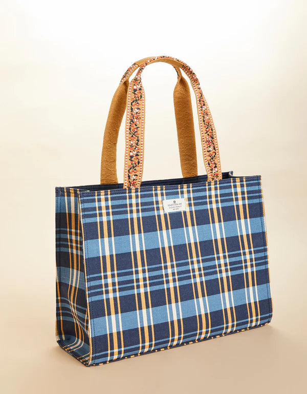 Shopper Tote Kalalanta Plaid Navy