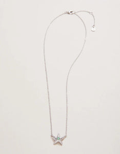 SLV Necklace 18" Friendship/Starfish Silver