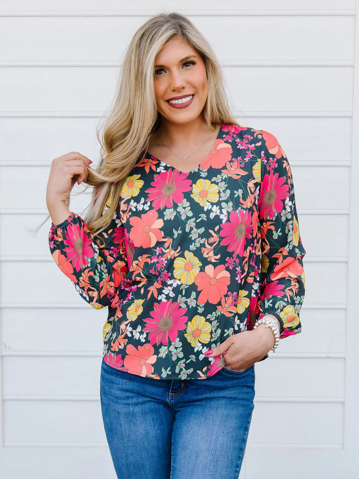 Jamie Vintage Petals Top - Ash