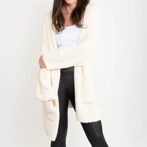 Tylie Teddy Bear Cardigan - Marshmallow
