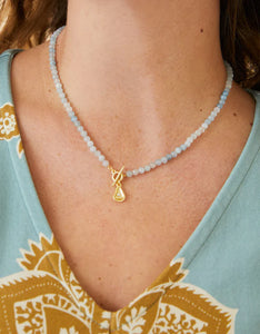 Calm Waters Necklace 17" Aquamarine