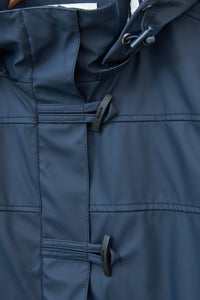 Raincoat With Striped Lining-Navy