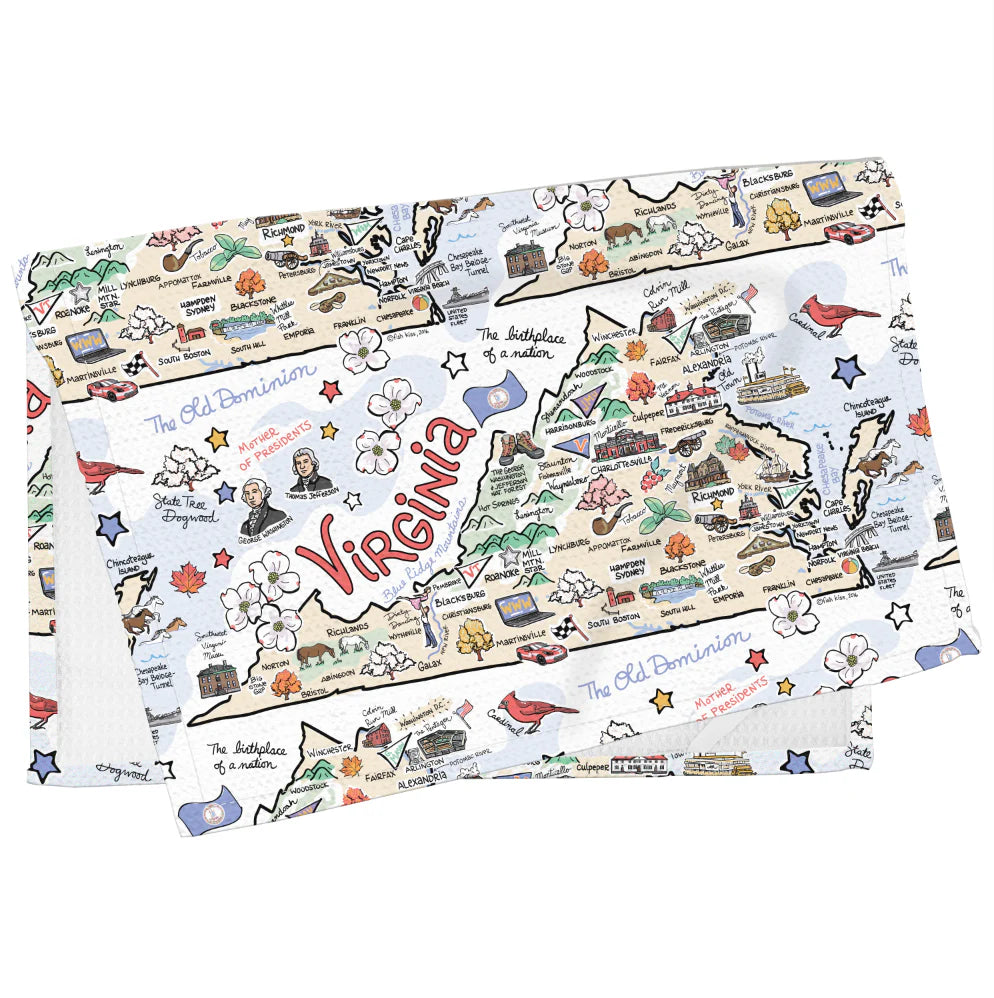 Fish Kiss Virginia Tea Towel
