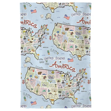 Fish Kiss USA Tea Towel