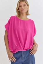 Load image into Gallery viewer, Short Sleeve Top With Gathered Detail at Hem
