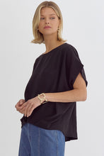 Load image into Gallery viewer, Short Sleeve Top With Gathered Detail at Hem
