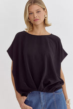 Load image into Gallery viewer, Short Sleeve Top With Gathered Detail at Hem
