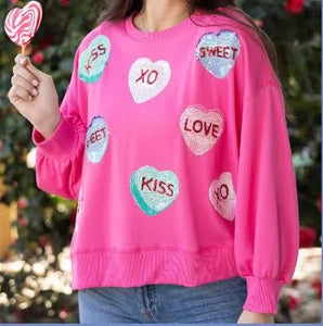 Millie Sweatshirt-Candy Hearts