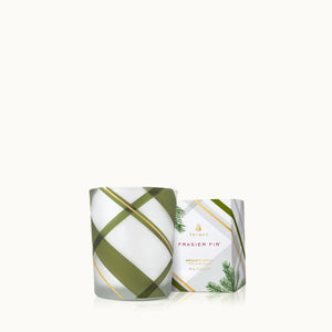 Frasier Fir Aromatic Candle Frosted Plaid 2oz Votive