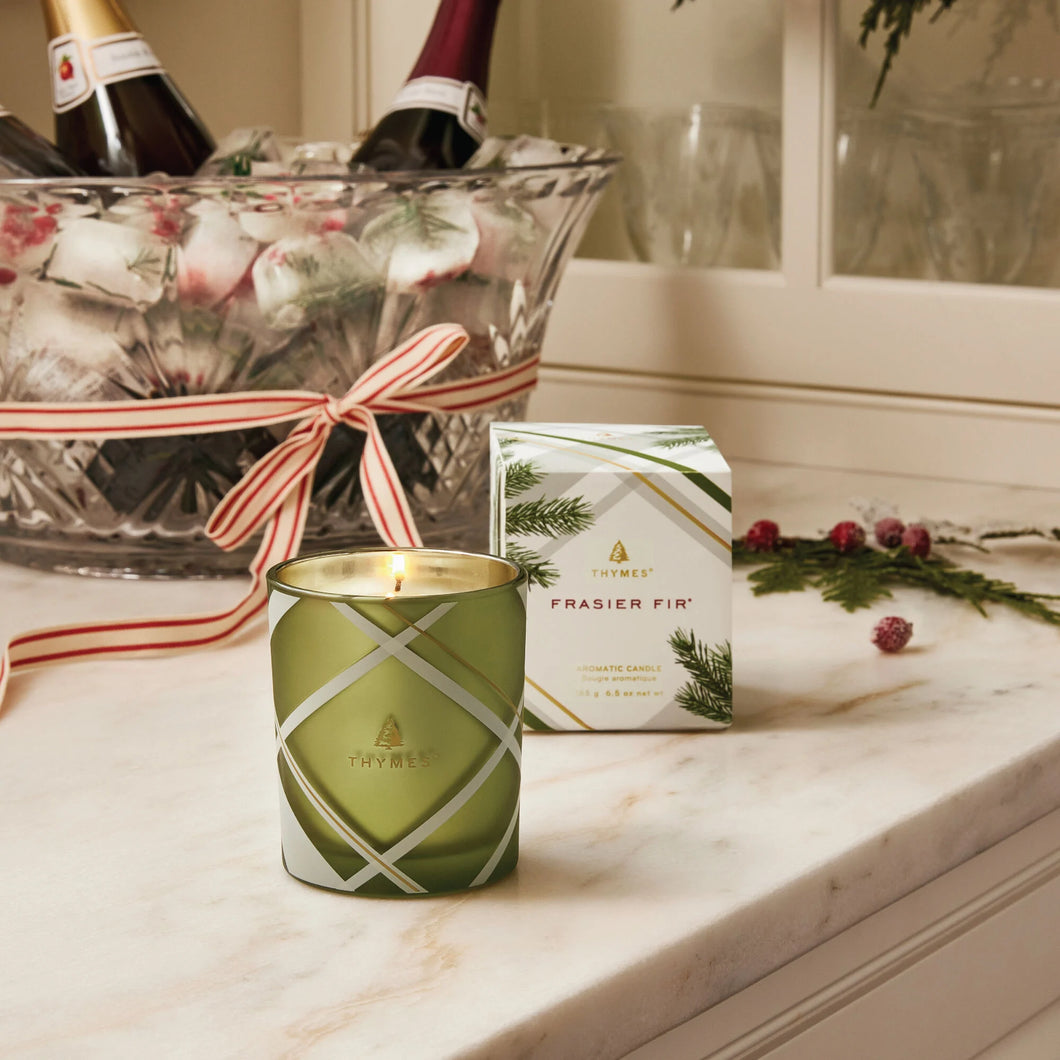 Frasier Fir Aromatic Candle Frosted Plaid 6.5oz