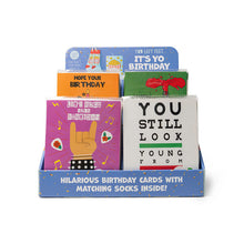 Load image into Gallery viewer, Two Left Feet It&#39;s Yo Birthday Gift Card Sock Set
