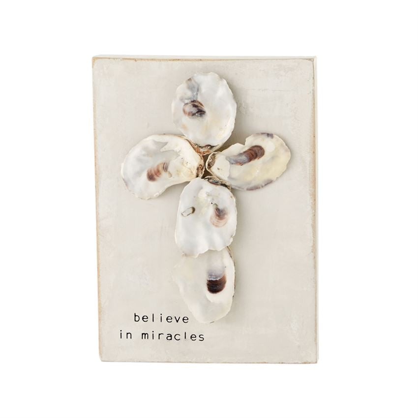 Believe Oyster Shell Plaque