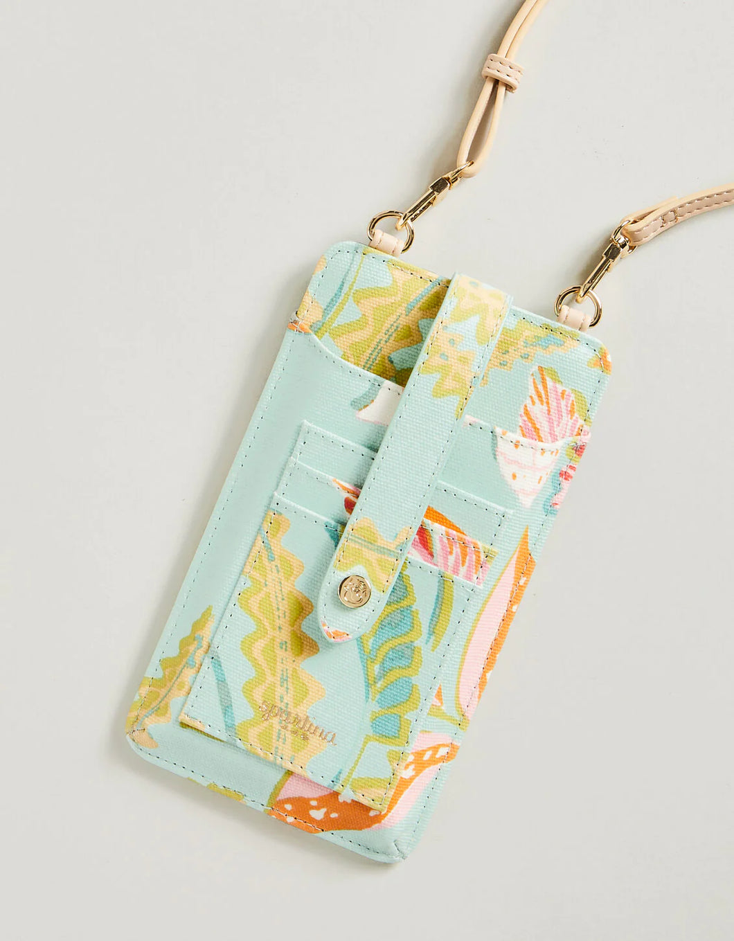 Lily Phone Crossbody Queenie Tropical Floral Sea Foam