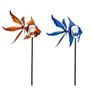 38" Solar Fish Staked Wind Spinner