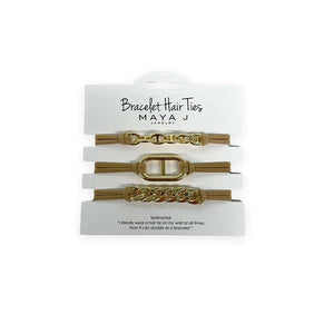 Bracelet Hair Ties Tan Two Link