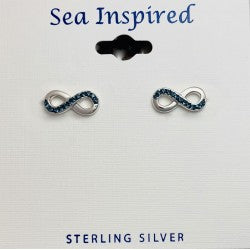 Sterling Silver Eternity Earrings with Crystals