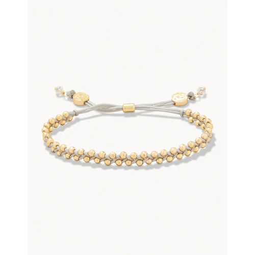 Friendship Bracelet Grey/Gold Beads